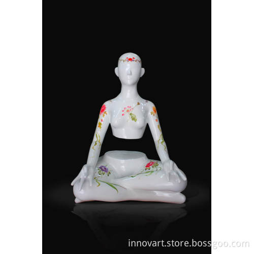 artistic painted resin sculpture